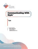 Success Insights Communicating With Style online assessment report cover - TTI Performance Systems